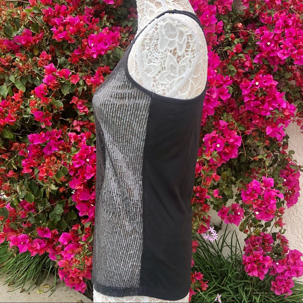 Forever 21 Sheer Sequins Razorback Tank Top - Picture 4 of 8